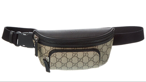 Gucci GG Supreme Canvas Belt Bag Beige Black Unisex Waist Bag in Beige and Black, authentic new handbag, image 5