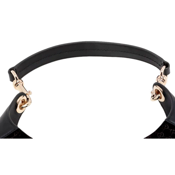 Gucci Micro GG B Medium Shoulder Bag Black Suede and Leather in Black, authentic new handbag, image 8