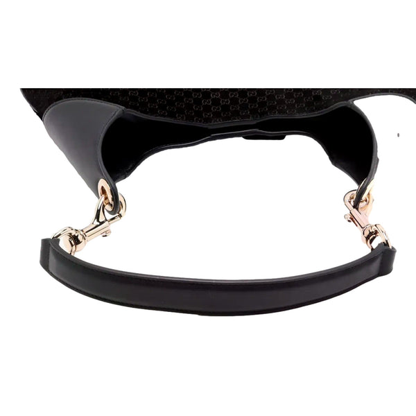 Gucci Micro GG B Medium Shoulder Bag Black Suede and Leather in Black, authentic new handbag, image 7