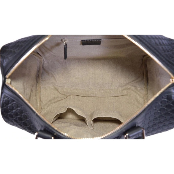Gucci Microguccissima GG Boston Bag Black Embossed Leather Gold Hardware in Black, authentic new handbag, image 6