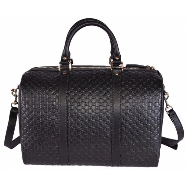Gucci Microguccissima GG Boston Bag Black Embossed Leather Gold Hardware in Black, authentic new handbag, image 5