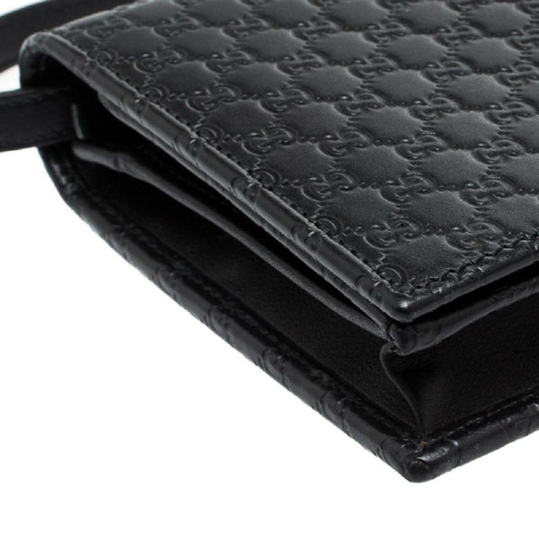 Gucci Microguccissima GG Logo Black Leather Wallet Crossbody Handbag in Black, authentic new handbag, image 12