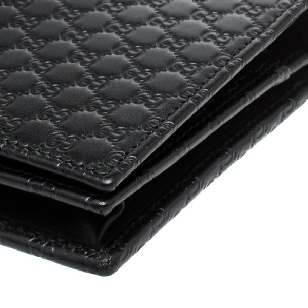 Gucci Microguccissima GG Logo Black Leather Wallet Crossbody Handbag in Black, authentic new handbag, image 11
