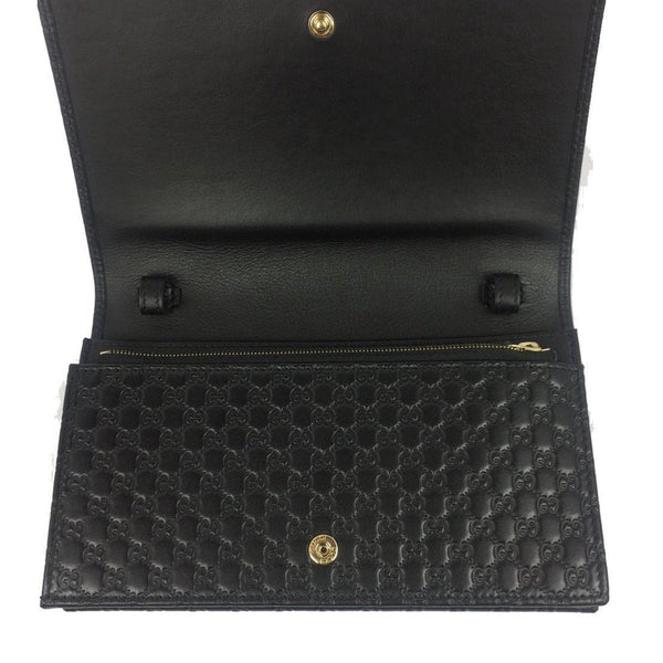 Gucci Microguccissima GG Logo Black Leather Wallet Crossbody Handbag in Black, authentic new handbag, image 8