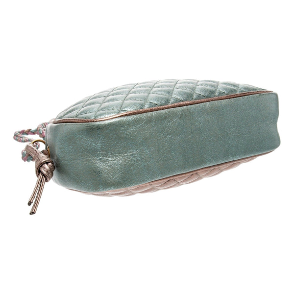 Gucci Mini Zumi Quilted Nappa Trapuntata Metallic Dome Crossbody Bag Pink and Blue – bottom view