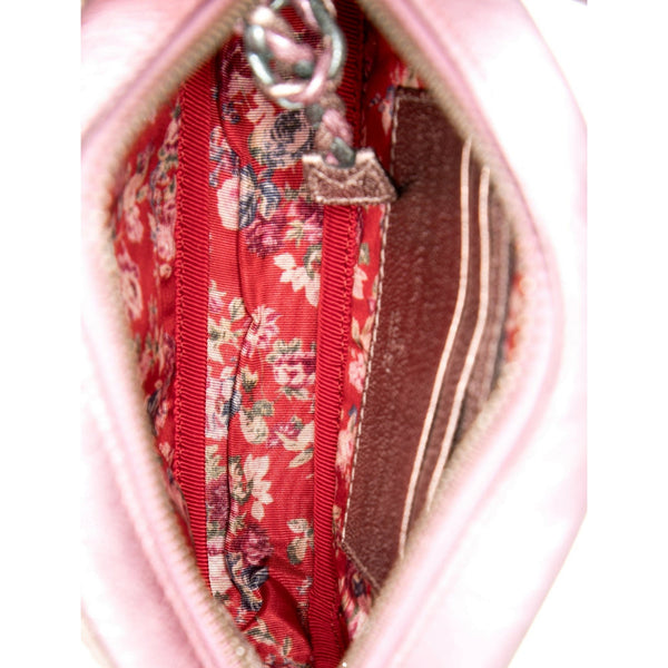 Gucci Mini Zumi Quilted Nappa Trapuntata Metallic Dome Crossbody Bag Pink and Blue – interior view