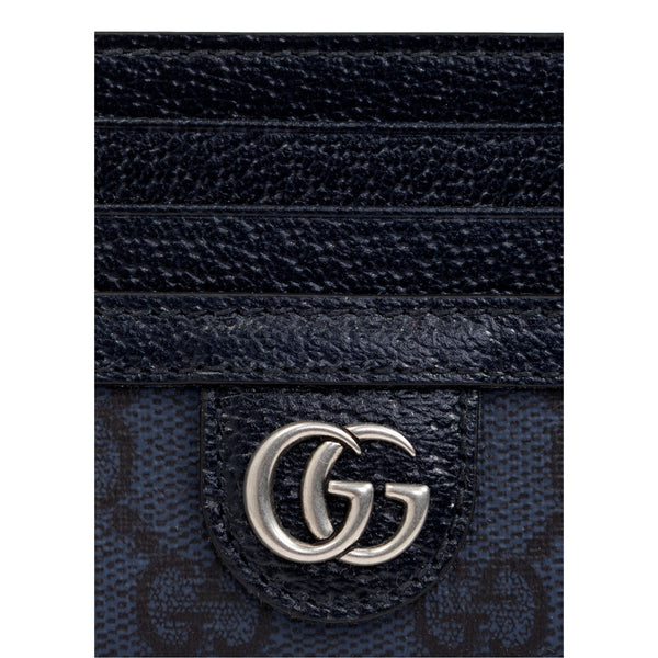 Gucci Ophidia GG Canvas Leather Navy Card Case Wallet in Navy, authentic new wallet, image 5