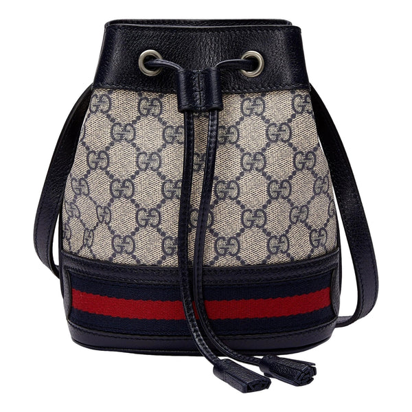 Gucci Ophidia Mini Beige And Blue GG Canvas Bucket Bag in Beige, authentic new handbag, image 1