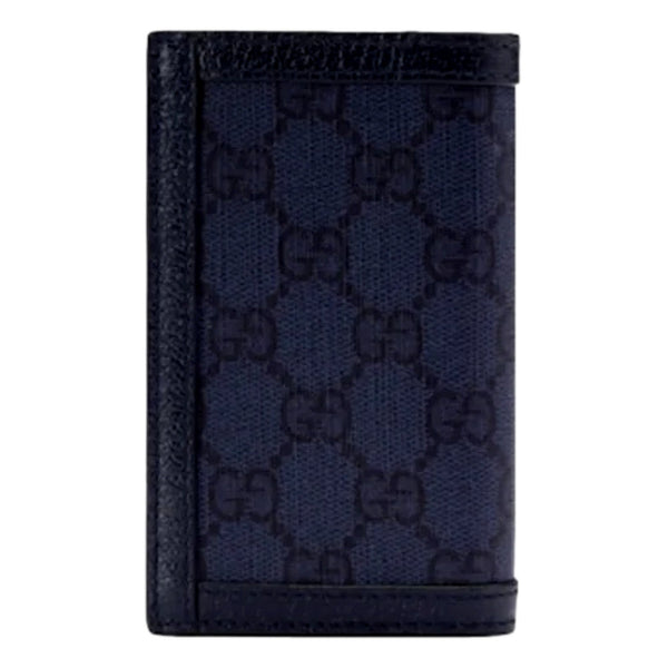 Gucci Ophidia Navy Blue Supreme Bifold Card Case Wallet in Navy Blue, authentic new wallet, image 2