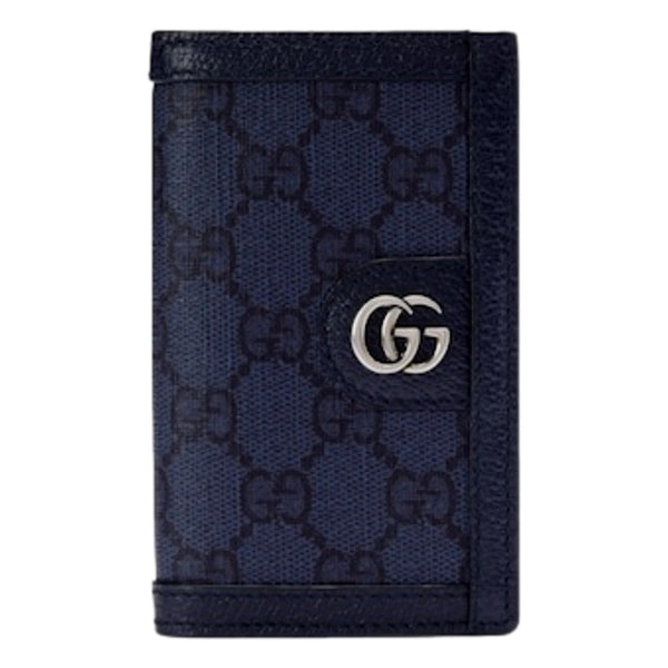Gucci Ophidia Navy Blue Supreme Bifold Card Case Wallet in Navy Blue, authentic new wallet, image 1