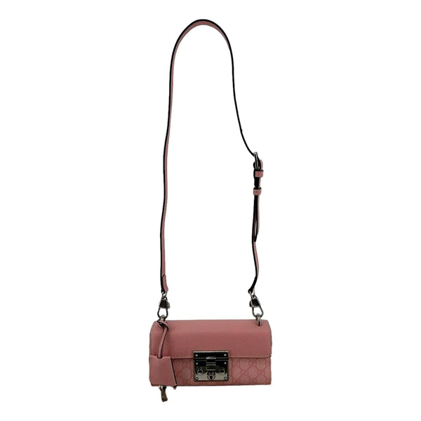 Gucci Padlock Small Handbag Pink GG Supreme Canvas Chain Shoulder Bag in Pink, authentic new handbag, image 8