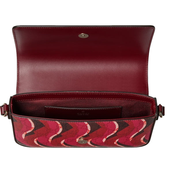 Gucci Printed Red Snake Mini Supreme Crossbody Bag in Red, authentic new handbag, image 4