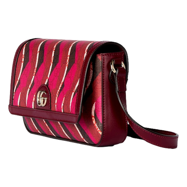 Gucci Printed Red Snake Mini Supreme Crossbody Bag in Red, authentic new handbag, image 2