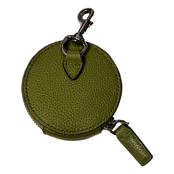 Gucci Round Coin Case Keychain Calf Leather Lime Green Pouch in Lime Green, authentic new keychain, image 4