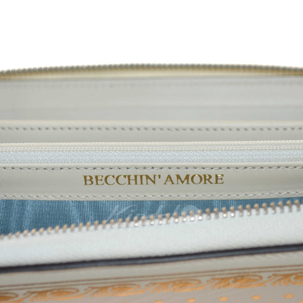 Gucci Sega Guccy Stars White Moon Gold Zipper Leather Wallet in Ivory and Gold, authentic new wallet, image 4
