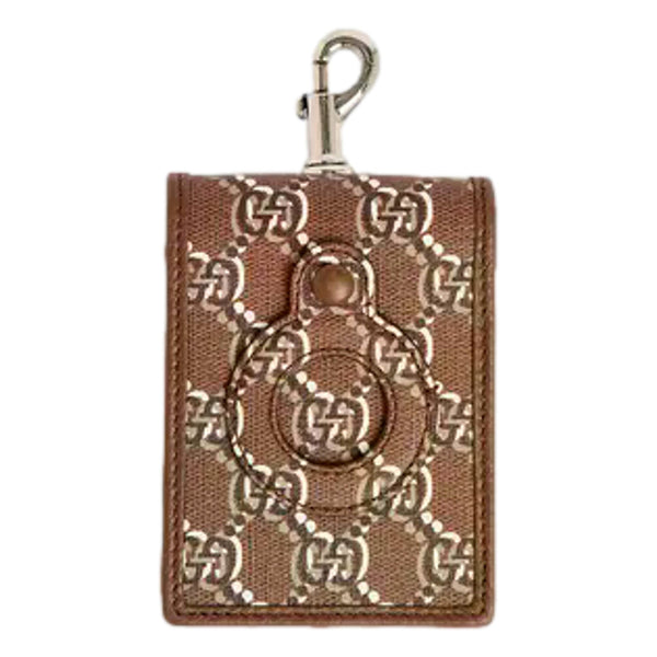Gucci GG Shadow Brown Canvas AirTag Card Case Wallet in Brown, authentic new accessory, image 1