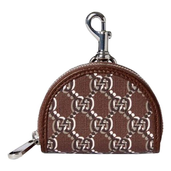 Gucci GG Shadow Brown Canvas Earphone Case Charm in Brown, authentic new accessory, image 1