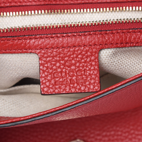 Gucci Soho Disco GG Tassel Chain Crossbody Flap Leather Bag Red in Red, authentic new handbag, image 13