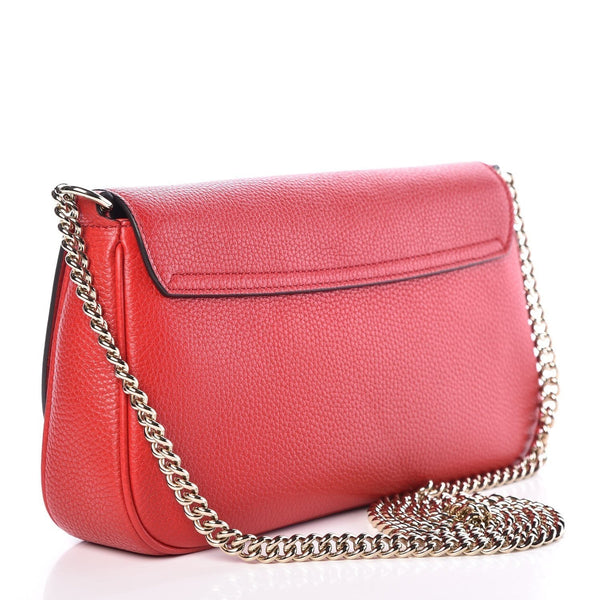 Gucci Soho Disco GG Tassel Chain Crossbody Flap Leather Bag Red in Red, authentic new handbag, image 3