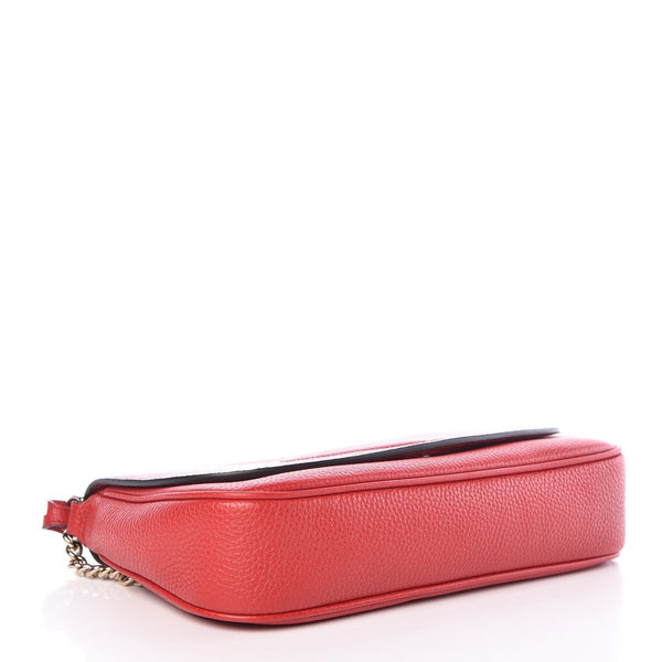 Gucci Soho Disco GG Tassel Chain Crossbody Flap Leather Bag Red in Red, authentic new handbag, image 9