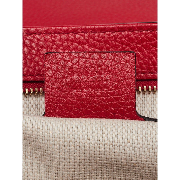 Gucci Soho Disco GG Tassel Chain Crossbody Flap Leather Bag Red in Red, authentic new handbag, image 12