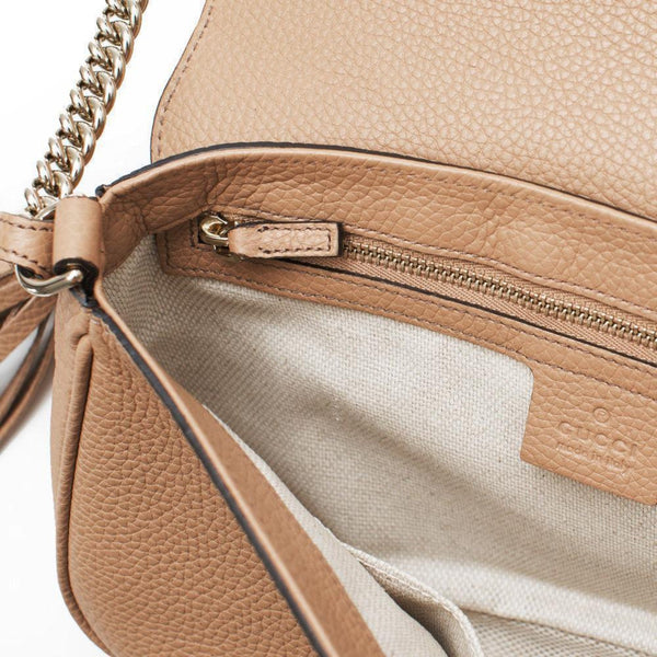Gucci Soho Disco Beige GG Leather Tassel Chain Crossbody Flap Bag — photo 5