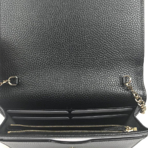 Gucci Soho Chain Wallet Crossbody Bag Black Leather Interlocking GG in Black, authentic new handbag, image 8