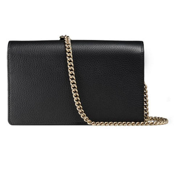 Gucci Soho Chain Wallet Crossbody Bag Black Leather Interlocking GG in Black, authentic new handbag, image 6