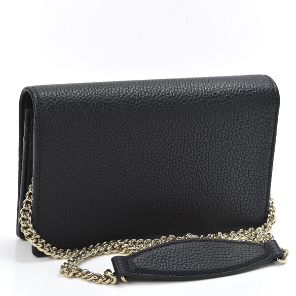 Gucci Soho Chain Wallet Crossbody Bag Black Leather Interlocking GG in Black, authentic new handbag, image 5