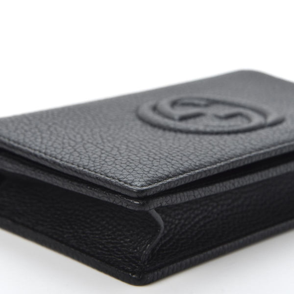 Gucci Soho Chain Wallet Crossbody Bag Black Leather Interlocking GG in Black, authentic new handbag, image 4