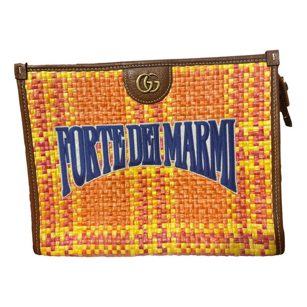 Gucci Summer Stories Forte dei Marmi Raffia Ophidia Clutch – front view