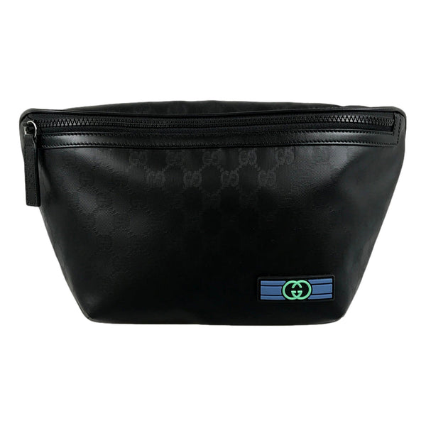 Gucci GG Crystal Canvas Black Belt Bag Travel Crossbody Bag in Black, authentic new handbag, image 1