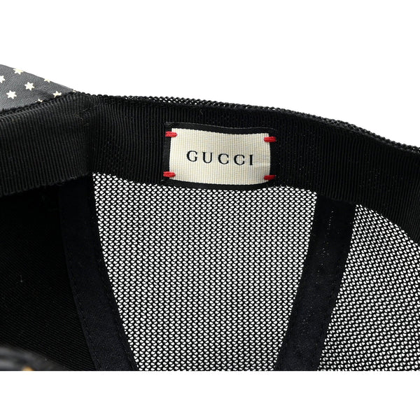 Gucci x Sega Guccy Stars Black Gold Leather Hat XL in Black and Gold, authentic pre-loved hat, image 7