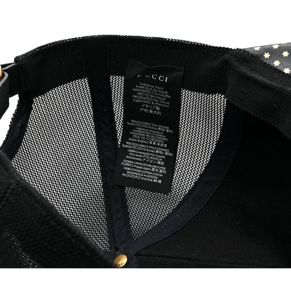 Gucci x Sega Guccy Stars Black Gold Leather Hat XL in Black and Gold, authentic pre-loved hat, image 8