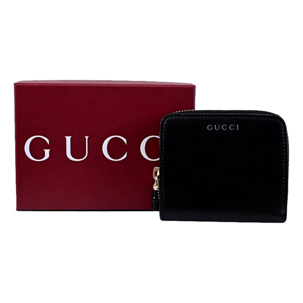 Gucci Black Patent Leather Zip-Around Wallet with Bamboo Pull in Black, authentic new wallet, image 9