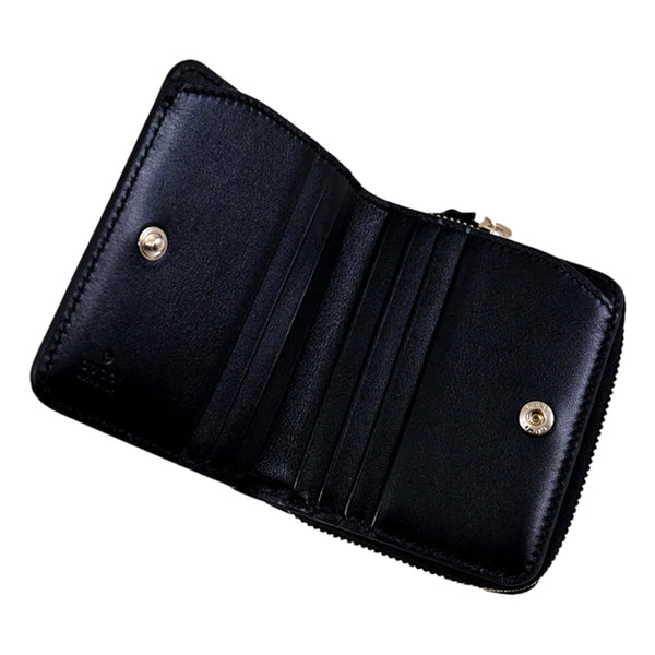 Gucci Black Patent Leather Zip-Around Wallet with Bamboo Pull in Black, authentic new wallet, image 7