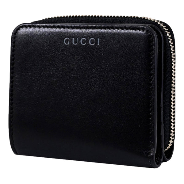 Gucci Black Patent Leather Zip-Around Wallet with Bamboo Pull in Black, authentic new wallet, image 3