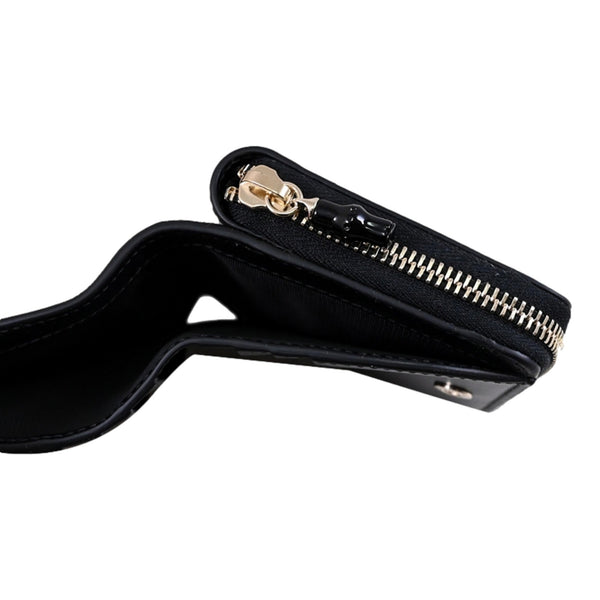 Gucci Black Patent Leather Zip-Around Wallet with Bamboo Pull in Black, authentic new wallet, image 8