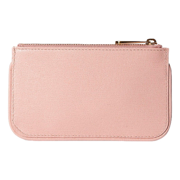 Gucci Zip Key Case Pink Leather Card Holder Gold Logo Script in Pink, authentic new wallet, image 4