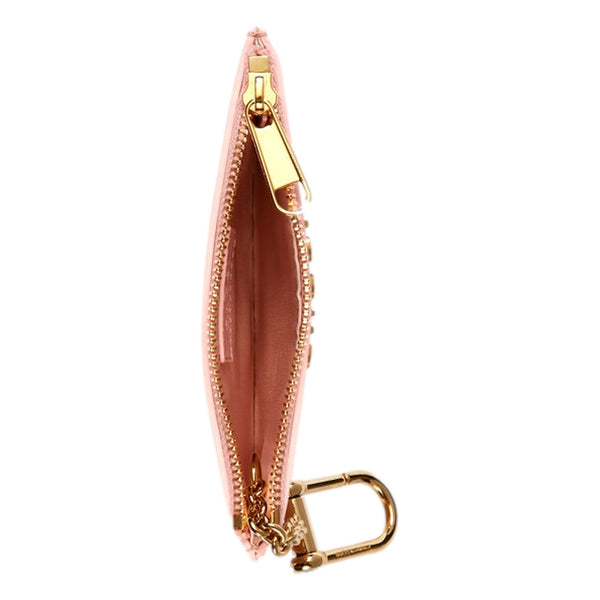 Gucci Zip Key Case Pink Leather Card Holder Gold Logo Script in Pink, authentic new wallet, image 6