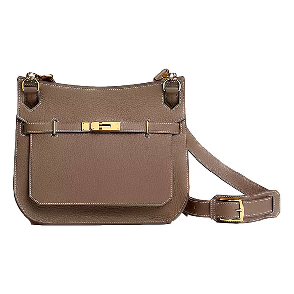 Hermes Taurillon Clemence Jypsiere 28 Etoupe Gold Hardware 2026 in Taupe, authentic new handbag, image 1