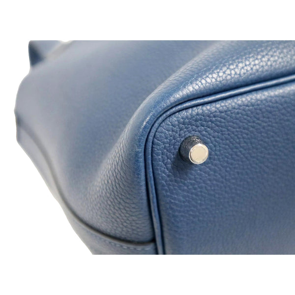 Hermes Picotin 18 Bleu Nuit Clemence Leather Tote Bag Blue in Bleu Nuit, authentic pre-loved handbag, image 5