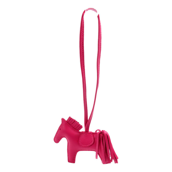 Hermes Rodeo Pink Soft Leather Horse Charm Keychain in Pink, authentic pre-loved keychain, image 5