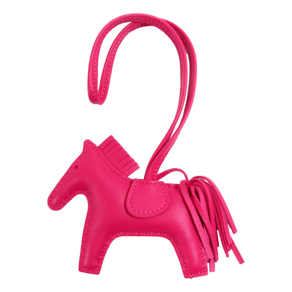 Hermes Rodeo Pink Soft Leather Horse Charm Keychain in Pink, authentic pre-loved keychain, image 3