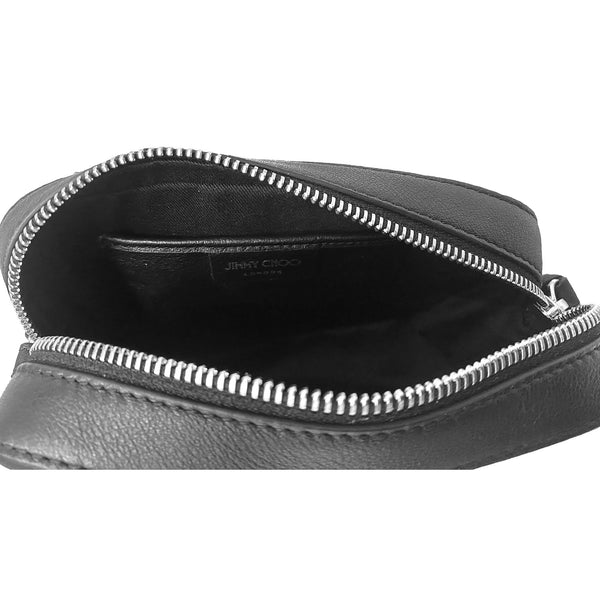 Jimmy Choo Balti Camera Crossbody Bag Black Embossed Leather Chain Strap in Black, authentic new handbag, image 7