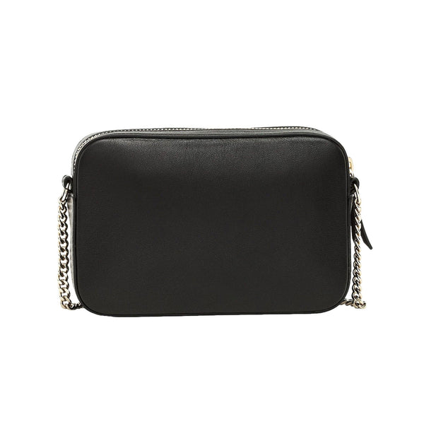 Jimmy Choo Balti Camera Crossbody Bag Black Embossed Leather Chain Strap in Black, authentic new handbag, image 5