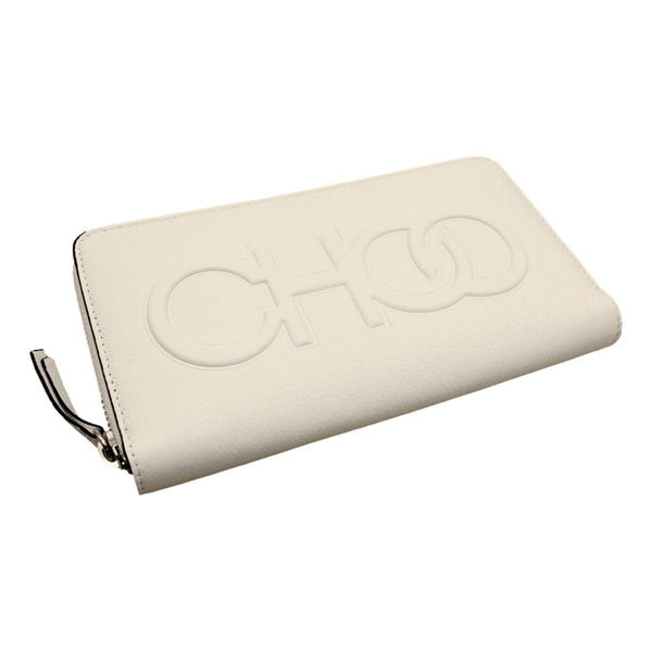 Jimmy Choo Bettina Milk White Leather Long Zip-Around Wallet in Milk White, authentic new wallet, image 1
