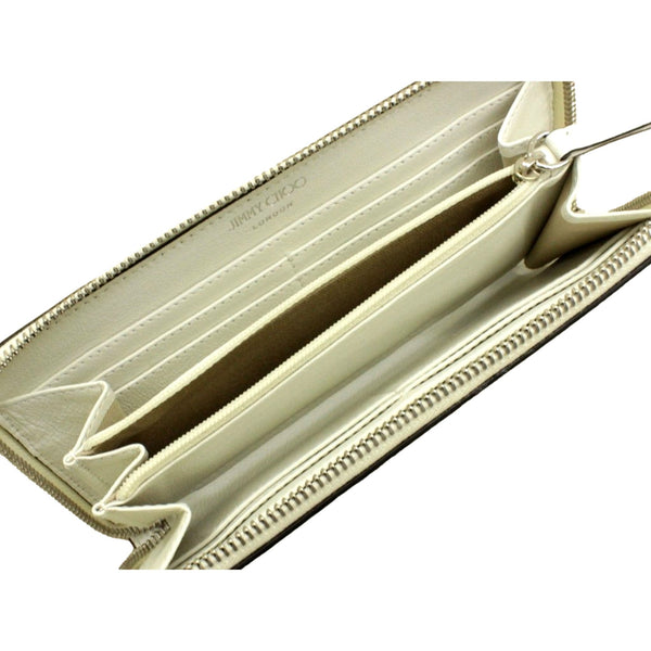 Jimmy Choo Bettina Milk White Leather Long Zip-Around Wallet in Milk White, authentic new wallet, image 6