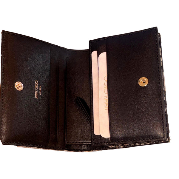 Jimmy Choo Farone Snake Print Leather Card Case Wallet in Animal Print with Neutral Tones, authentic new wallet, image 6