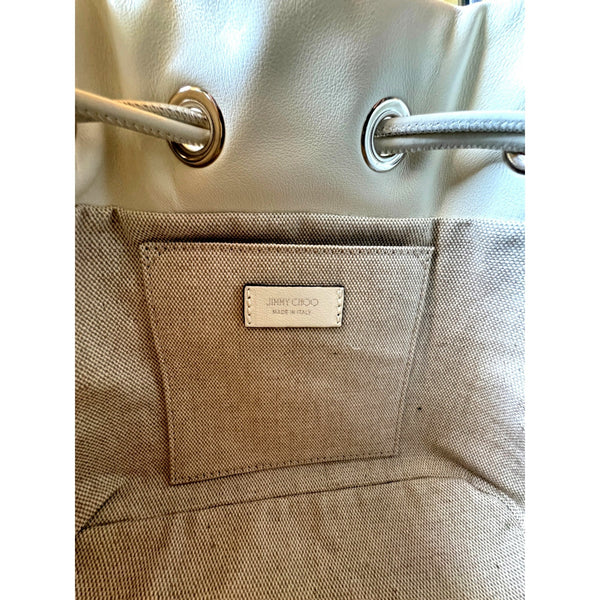 Jimmy Choo Marcheline Pearl Ivory Leather Bucket Crossbody Bag in Ivory, authentic new handbag, image 5